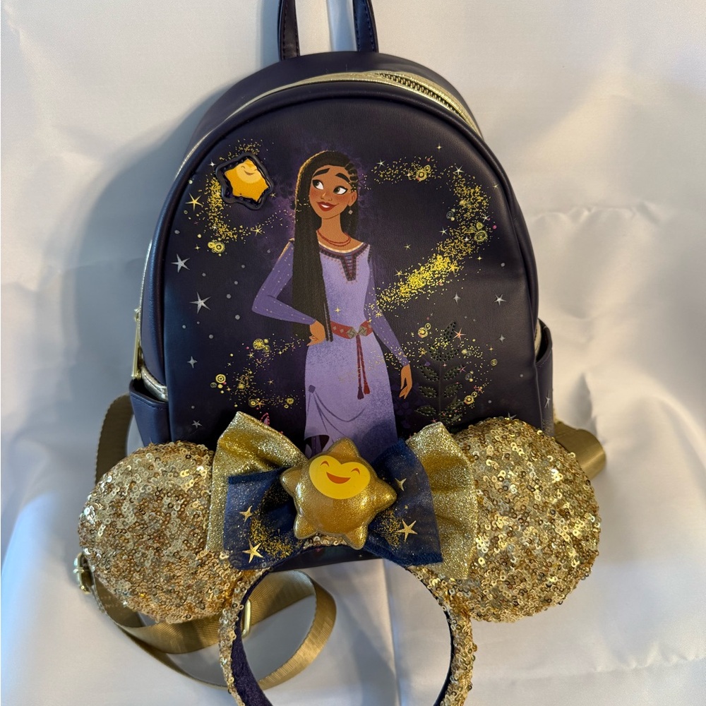 Loungefly Wish Backpack with Wish Headband set